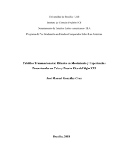 Cabildos Transnacionales: Rituales En Movimiento Y Experiencias Procesionales En Cuba Y Puerto Rico Del Siglo XXI