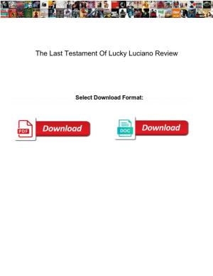 The Last Testament of Lucky Luciano Review
