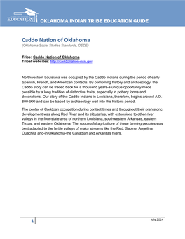 Oklahoma Indian Tribe Education Guide – Caddo Nation of Oklahoma