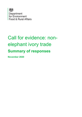 Call for Evidence on Non-Elephant Ivory Trade: Summary of Responses