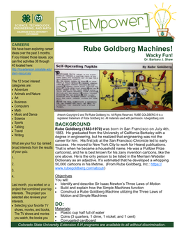 Rube Goldberg Machines! Ideas Over the Past 3 Months