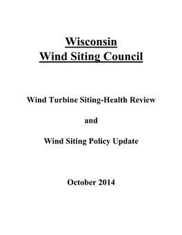 Wisconsin Wind Siting Council