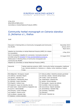 Community Herbal Monograph on Ononis Spinosa L., Radix