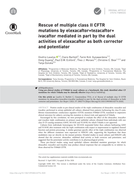 Rescue of Multiple Class II CFTR Mutations by Elexacaftor+Tezacaftor