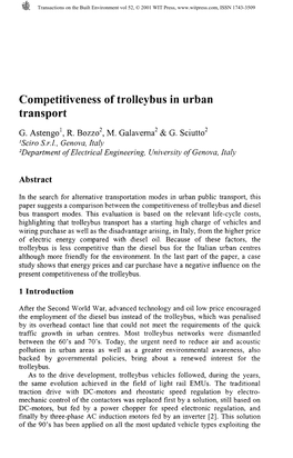 Competitiveness of Trolleybus in Urban Transport