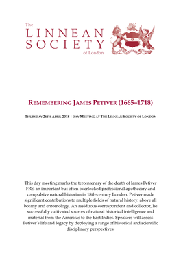 Remembering James Petiver (1665–1718)