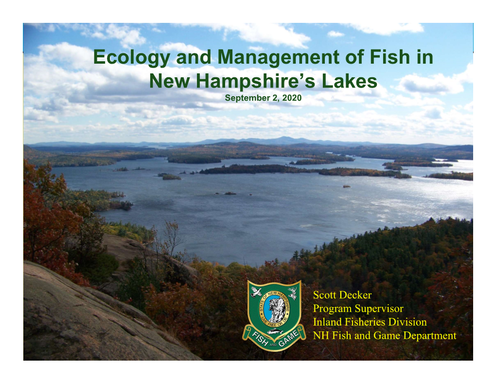 Ecology and Management of Fish in New Hampshire's Lakes DocsLib