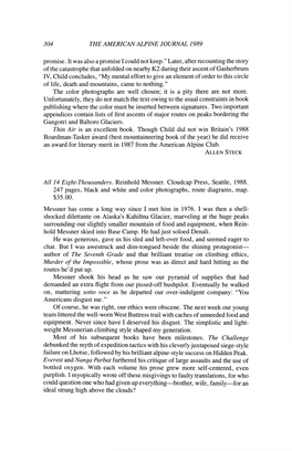 14 Eight-Thousanders. Reinhold Messner. Cloudcap Press, Seattle, 1988
