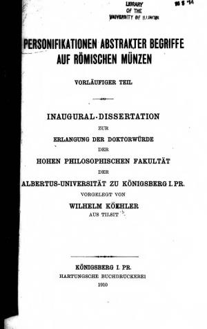 Inaugural-Dissertation Zur Erlangung Der Doktorwurde Der Hohen Philosophischen Fakultat Der