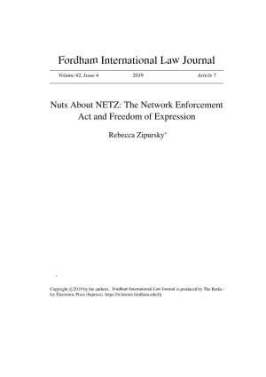 Nuts About NETZ: the Network Enforcement Act and Freedom of Expression