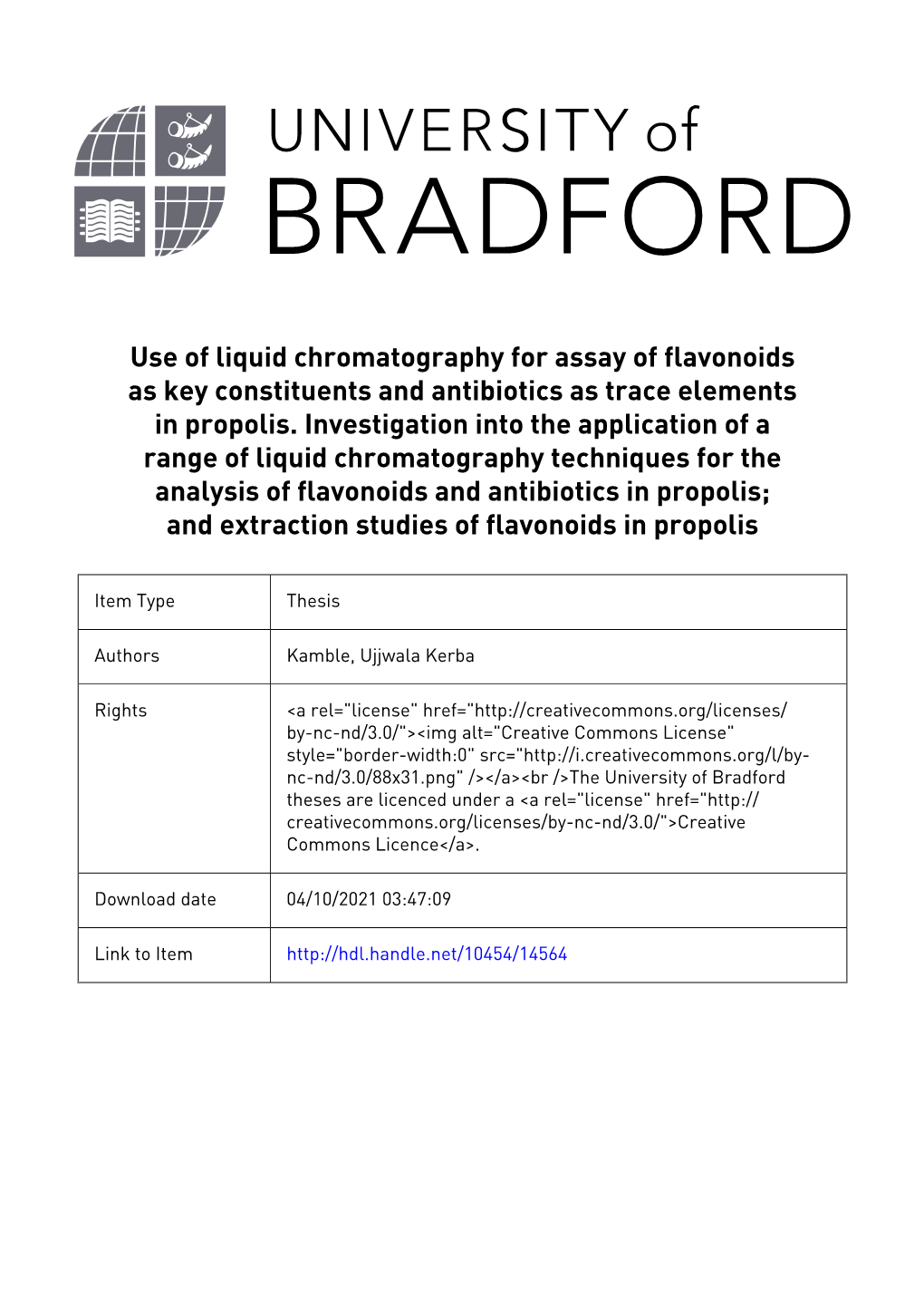 University of Bradford Ethesis