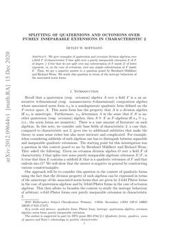 Arxiv:2012.09644V1 [Math.RA] 15 Dec 2020 Oitv -Iesoa Rs.Nnsoitv -Iesoa)Comp Form 8-Dimensional) Norm Nonassociative Associated Whose (Resp