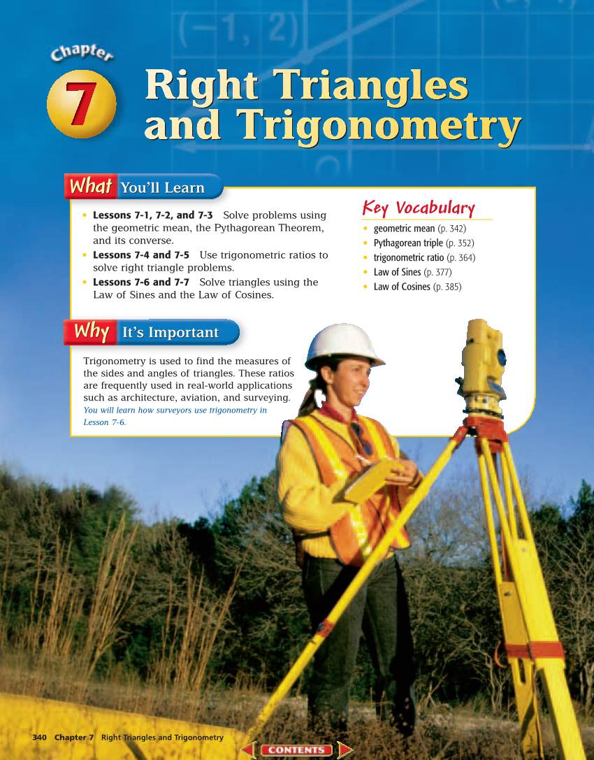 Chapter 7: Right Triangles and Trigonometry