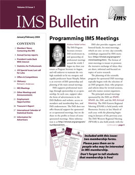 IMS Bulletin 33(1)