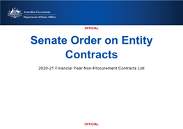 Senate Order on Entity Contracts