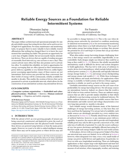 Reliable Energy Sources As a Foundation for Reliable Intermittent Systems