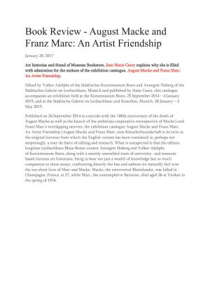 Book Review - August Macke and Franz Marc: an Artist Friendship