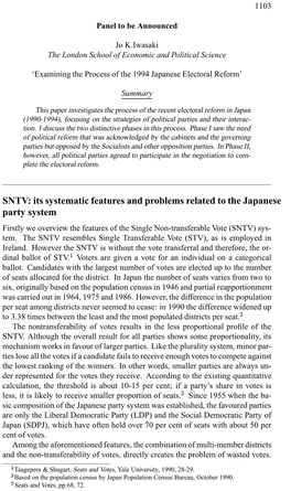 Examining the Process of the 1994 Japanese Electoral Reform’