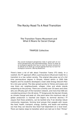 Rocky Road to a Real Transition