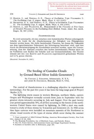 The Seeding of Cumulus Clouds by Ground-Based Silver Iodide Generators 1) by VINCENT J