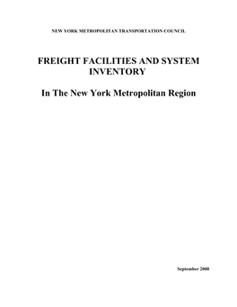 FREIGHT FACILITIES and SYSTEM INVENTORY in the New York