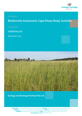 Biodiversity Assessment: Cape Otway Road, Australia