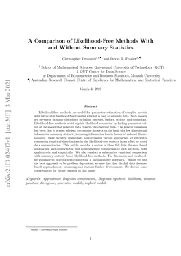 A Comparison of Likelihood-Free Methods with and Without Summary Statistics