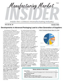 Developments in Advanced Packaging Lead to a New Generation of Suppliers