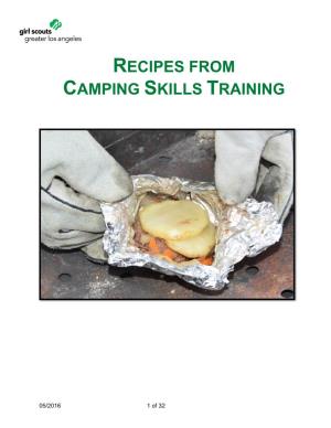 Recipes from Camping Skills Training