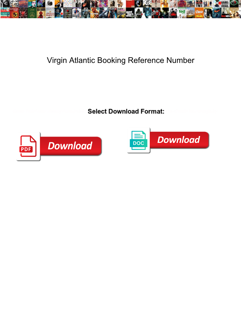 Virgin Atlantic Booking Reference Number