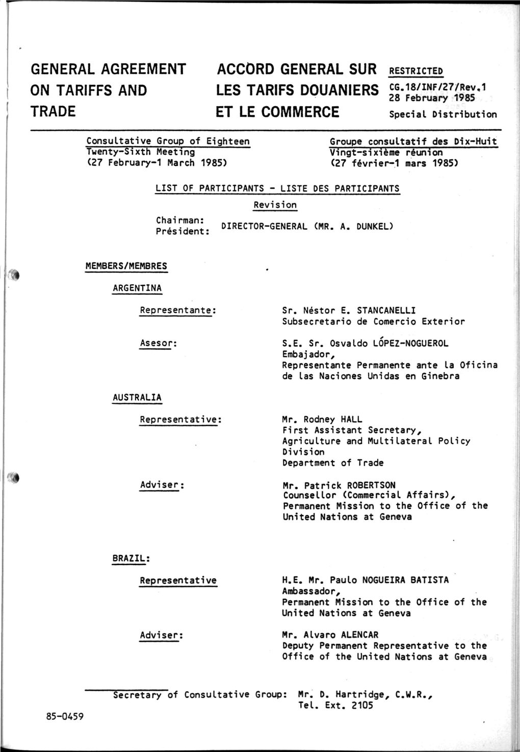 General Agreement on Tariffs and Trade Accord