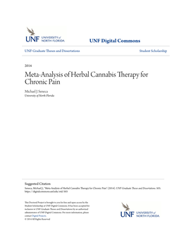 Meta-Analysis of Herbal Cannabis Therapy for Chronic Pain Michael J