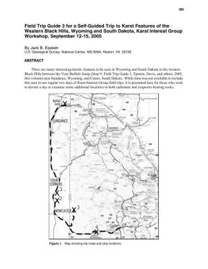 Field Trip Guide 3 for a Self-Guided Trip to Karst Features of the Western Black Hills, Wyoming and South Dakota, Karst Interest Group Workshop, September 12-15, 2005