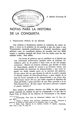 Notas Para La Historia De La Conquista