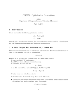 CSC 576: Optimization Foundations