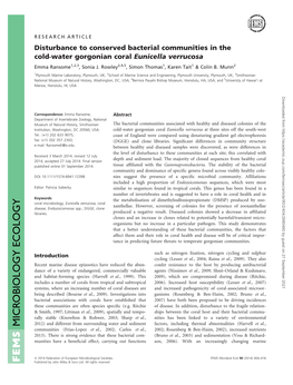 Disturbance to Conserved Bacterial Communities in the Cold&#X2010