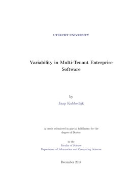 Variability in Multi-Tenant Enterprise Software