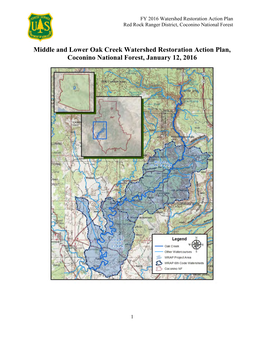 Middle and Lower Oak Creek Watershed Restoration Action Plan, Coconino National Forest, January 12, 2016