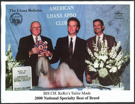 2000 National Specialty Best of Breed COVER STORY BIS CH