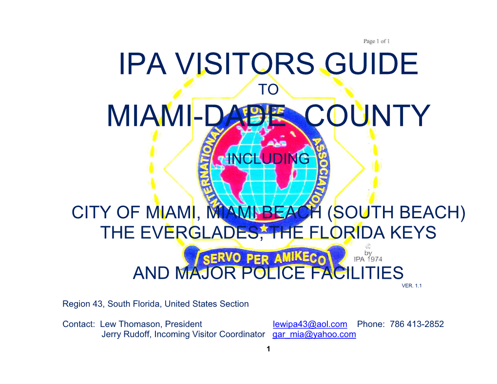 Ipa Visitors Guide Miami-Dade County