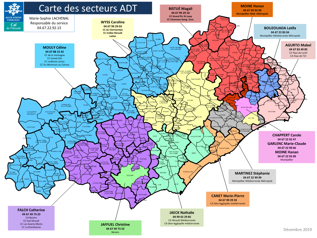 Carte Des Secteurs ADT 04 67 99 92 09 04 67 99 29 10 Montpellier Méd