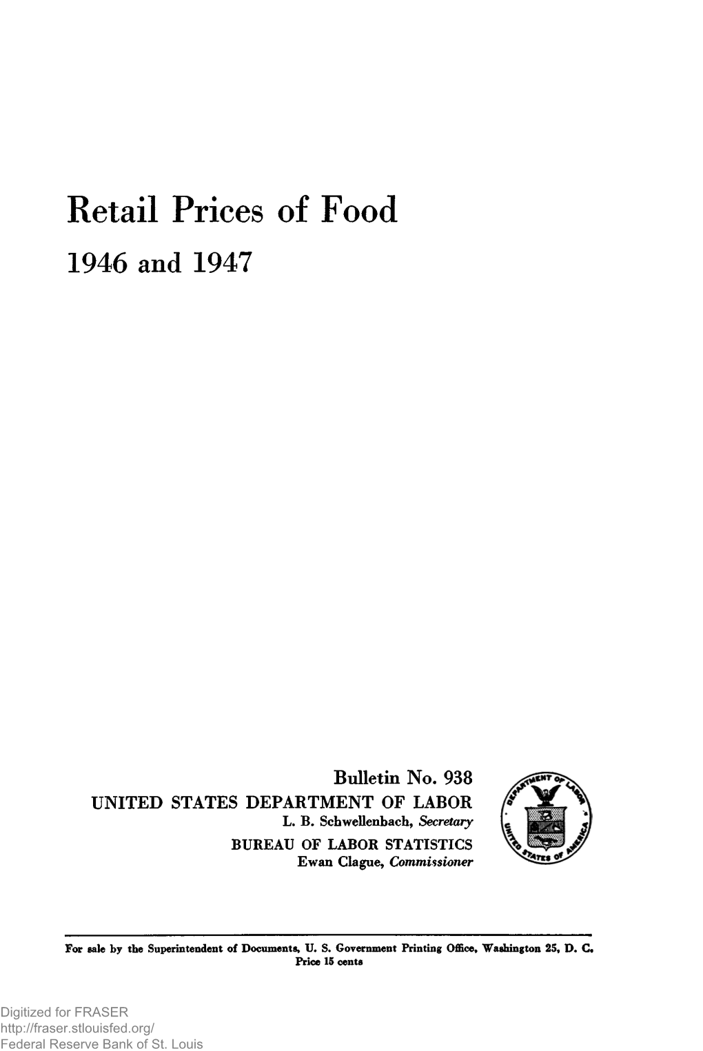 Retail Prices of Food, 1946 and 1947