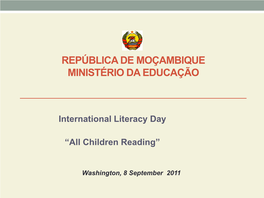 Presentation by Abel Fernandes De Assis, Ministry of Education of Mozambique