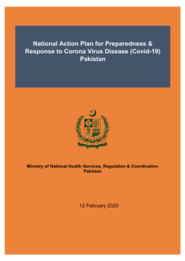 National Action Plan for Preparedness & Response to Corona Virus Disease (Covid-19) Pakistan