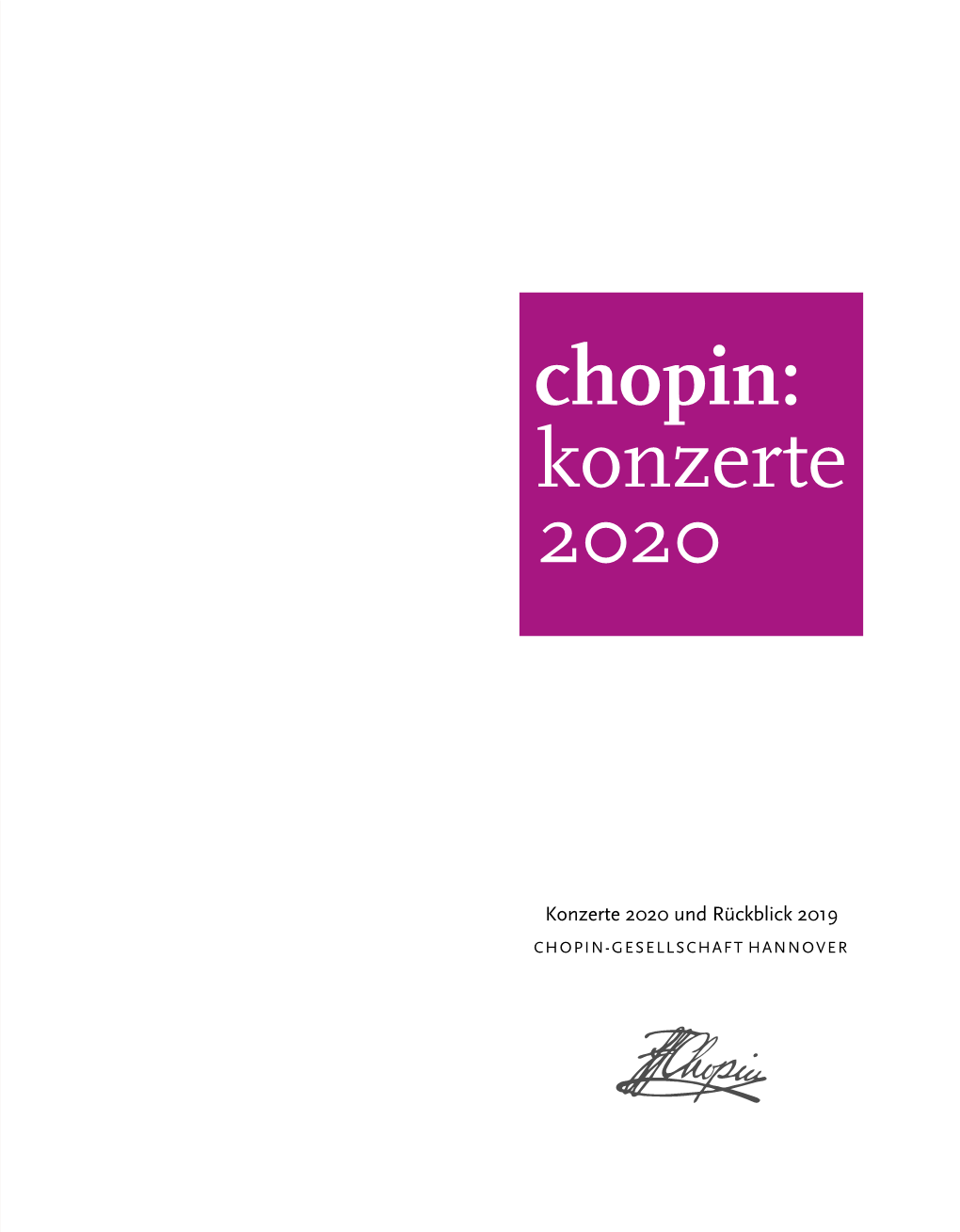 Chopin: Konzerte 2020