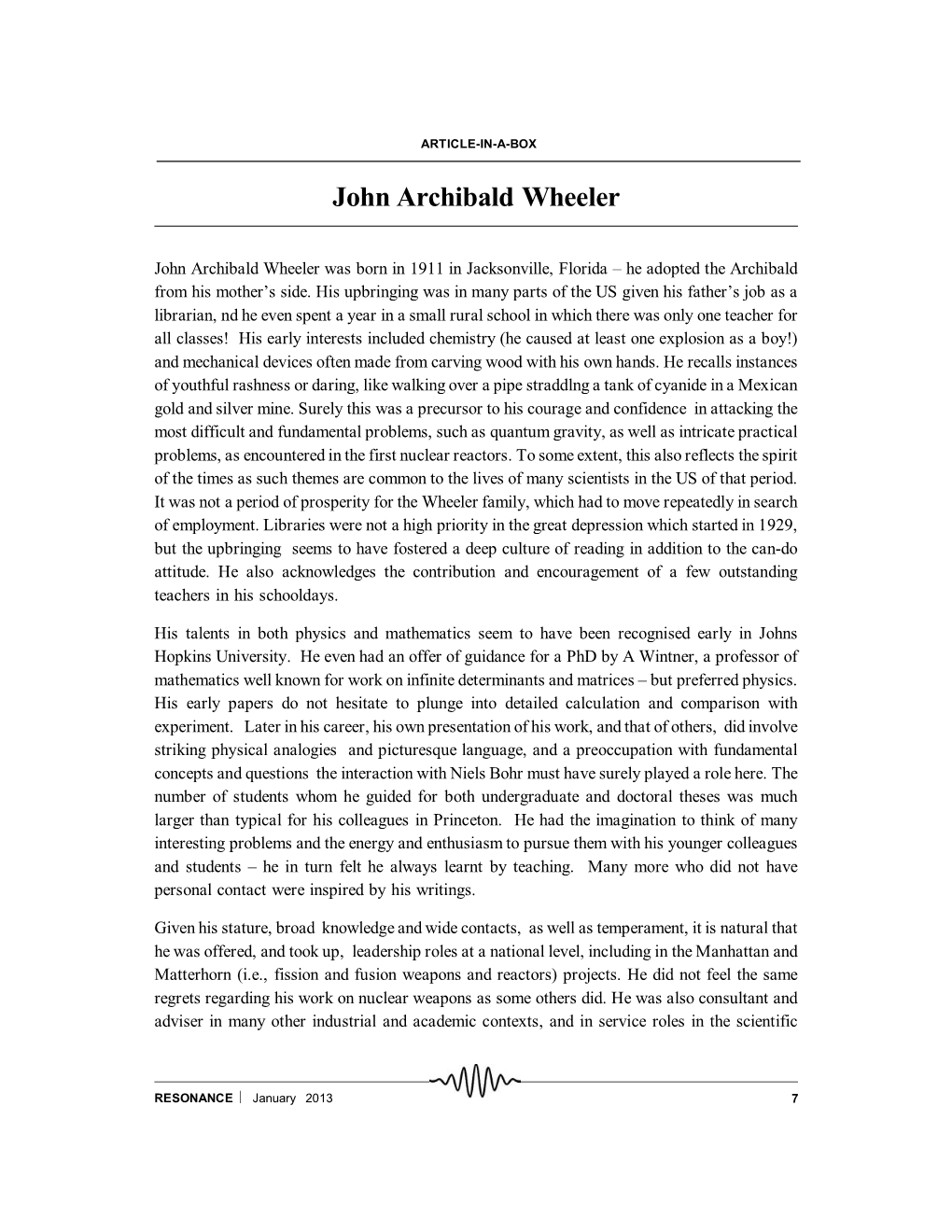 John Archibald Wheeler