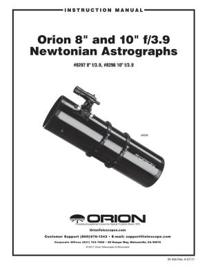 Orion Newtonian Astrograph Instruction Manual
