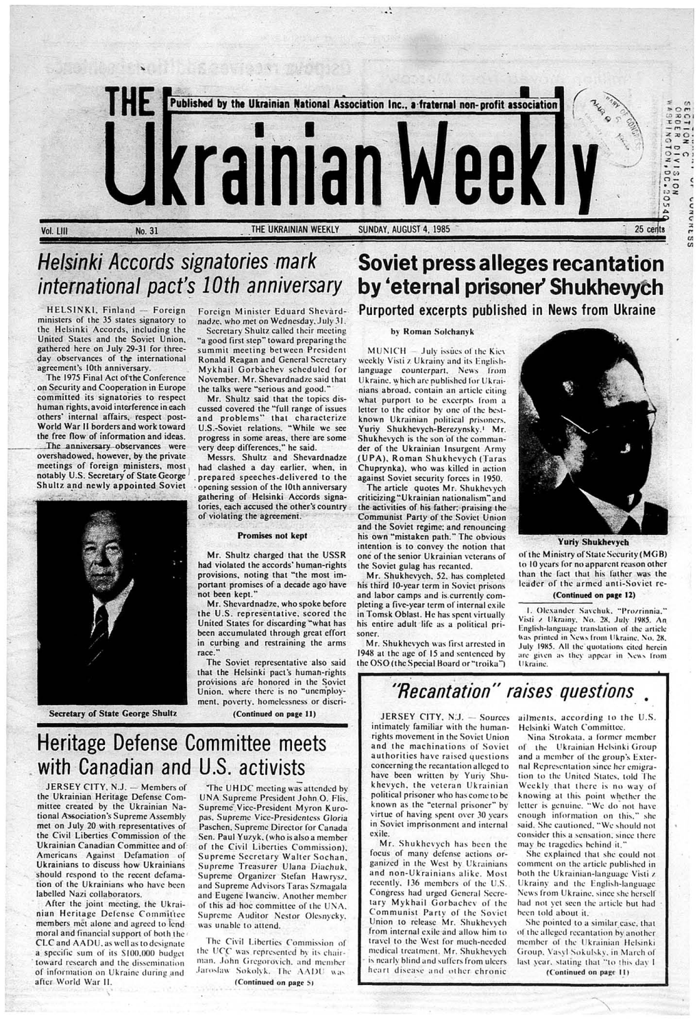 The Ukrainian Weekly 1985, No.31