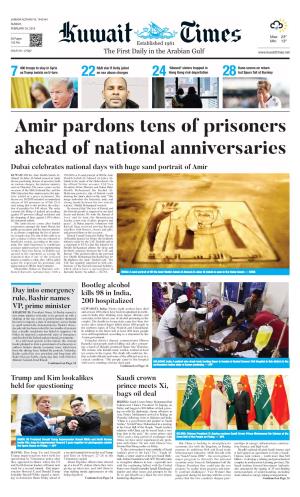 Amir Pardons Tens of Prisoners Ahead of National Anniversaries