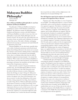 Mahayana Buddhist Philosophy